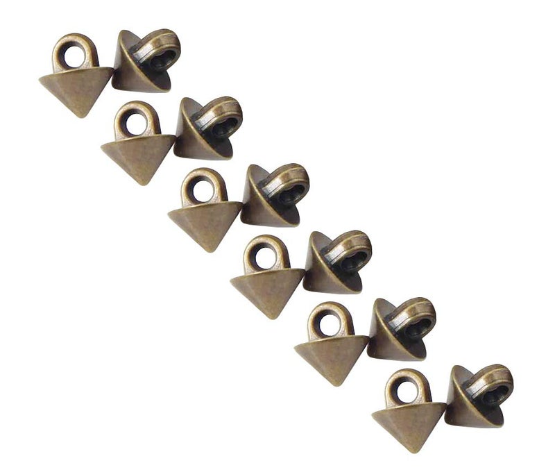 RECHERE 30 PCS Cone Shape Plastic Shank Buttons Craft for DIYS Sewing Embellishment (Antique Bronze 8mm)